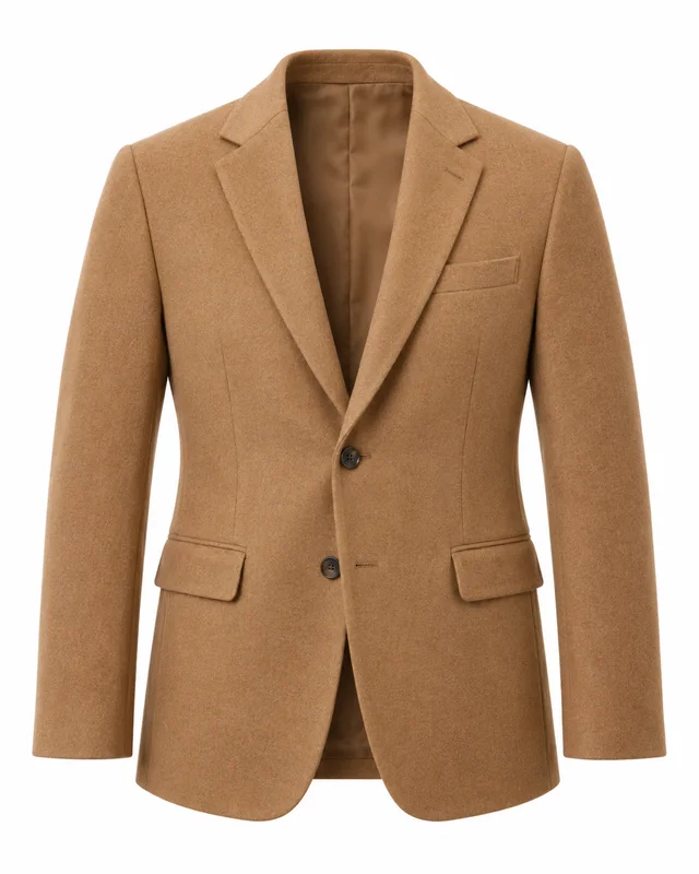 Camel wool two-button tailored blazer
