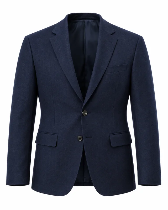 Navy wool two-button tailored blazer