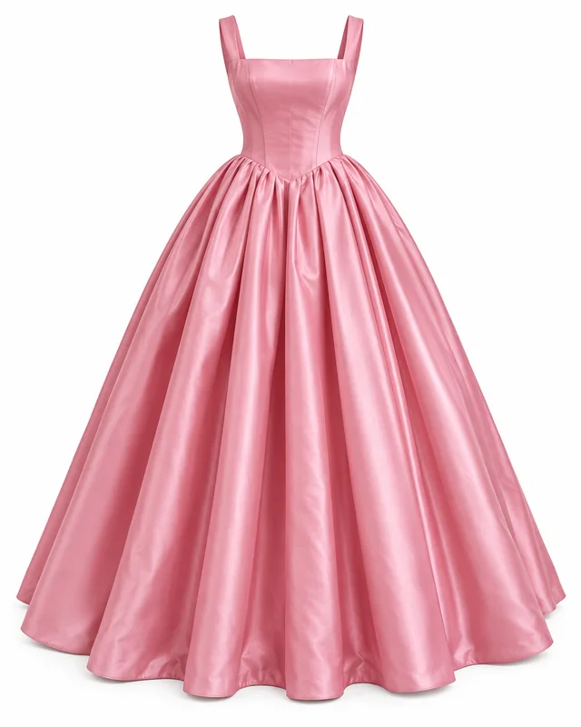 Pink silk ball gown