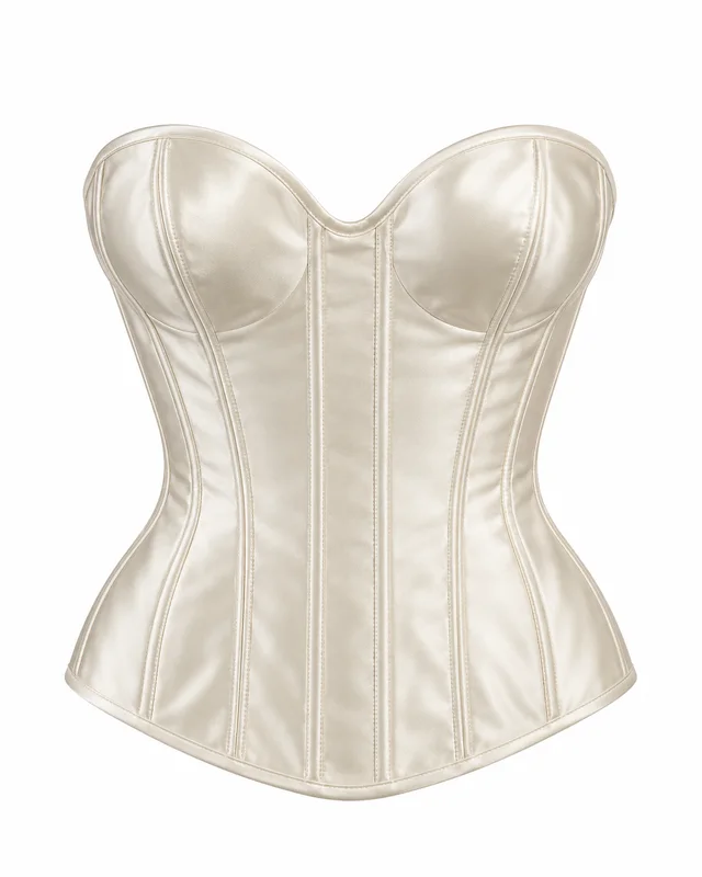 Ivory satin sweetheart corset top