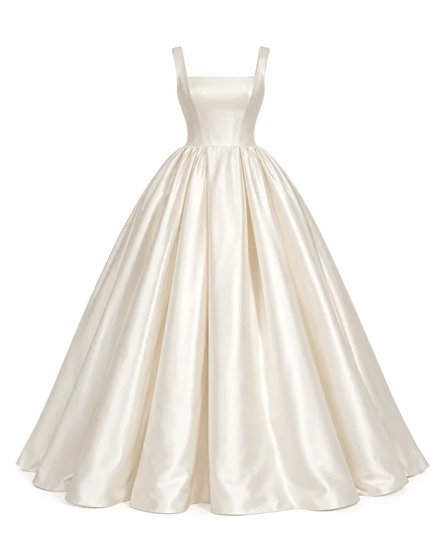 Ivory silk ball gown