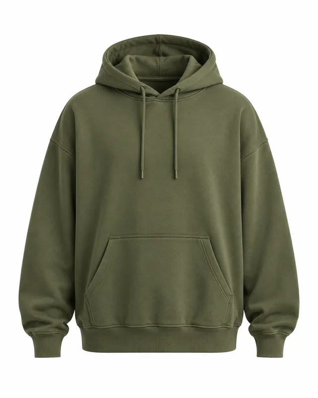 Olive knit oversized hoodie