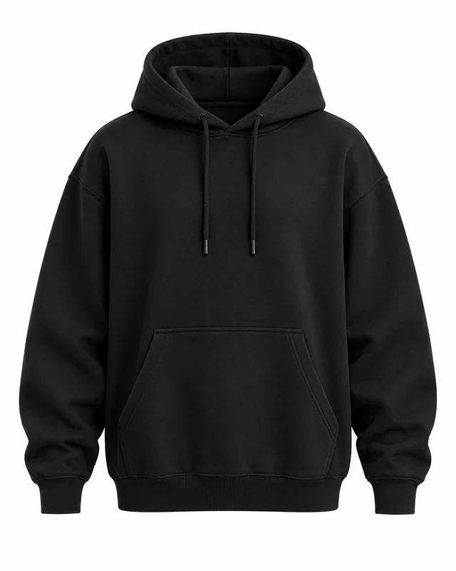 Black knit oversized hoodie
